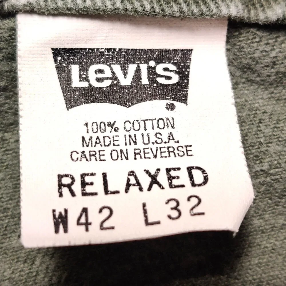 Levi's 540 Relaxed Fit Jeans Men's 42x32 Green Made USA Straight Leg Denim